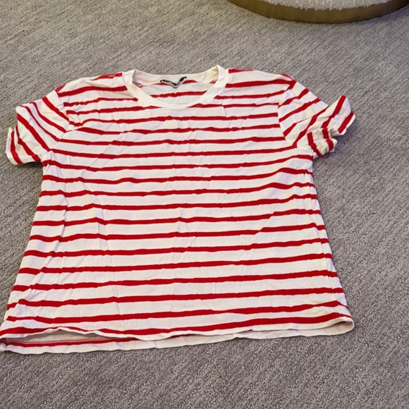 Red and White Striped T-Shirt - Picture 1 of 2